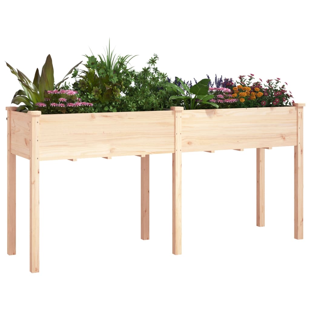 Plantekasse med foring 161x45x76 cm heltre gran vidaXL