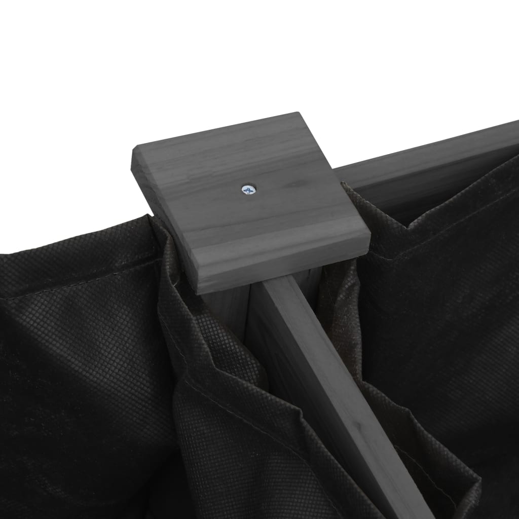 Plantekasse med foring grå 161x45x76 cm heltre gran