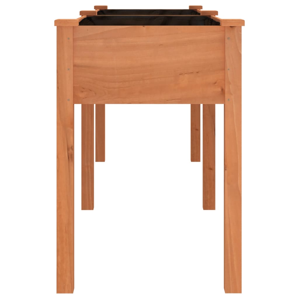 Plantekasse med foring brun 203x53x76 cm heltre gran