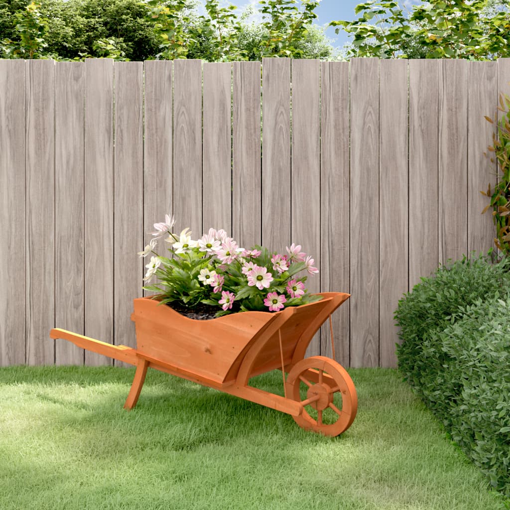 Plantekasse trillebår 128x45,5x43 cm heltre gran