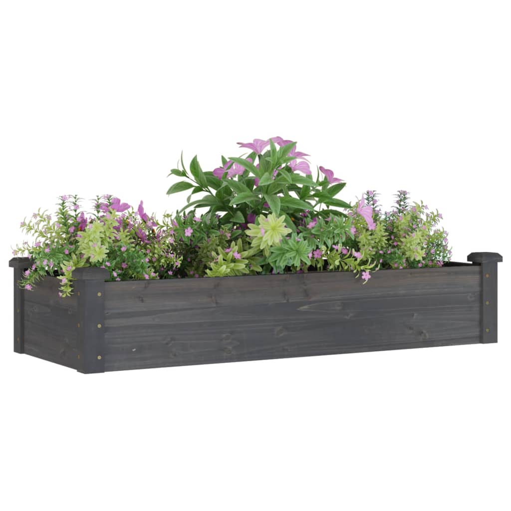 Høybed med foring grå 120x45x25 cm heltre gran