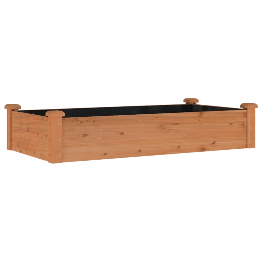 Høybed med foring brun 120x60x25 cm heltre gran