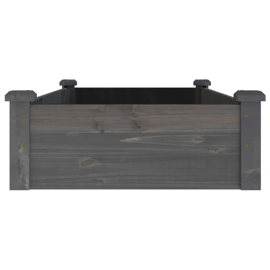 Høybed med foring grå 120x60x25 cm heltre gran vidaXL