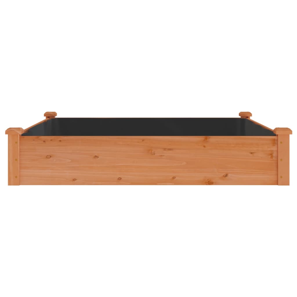 Høybed med foring brun 120x120x25 cm heltre gran