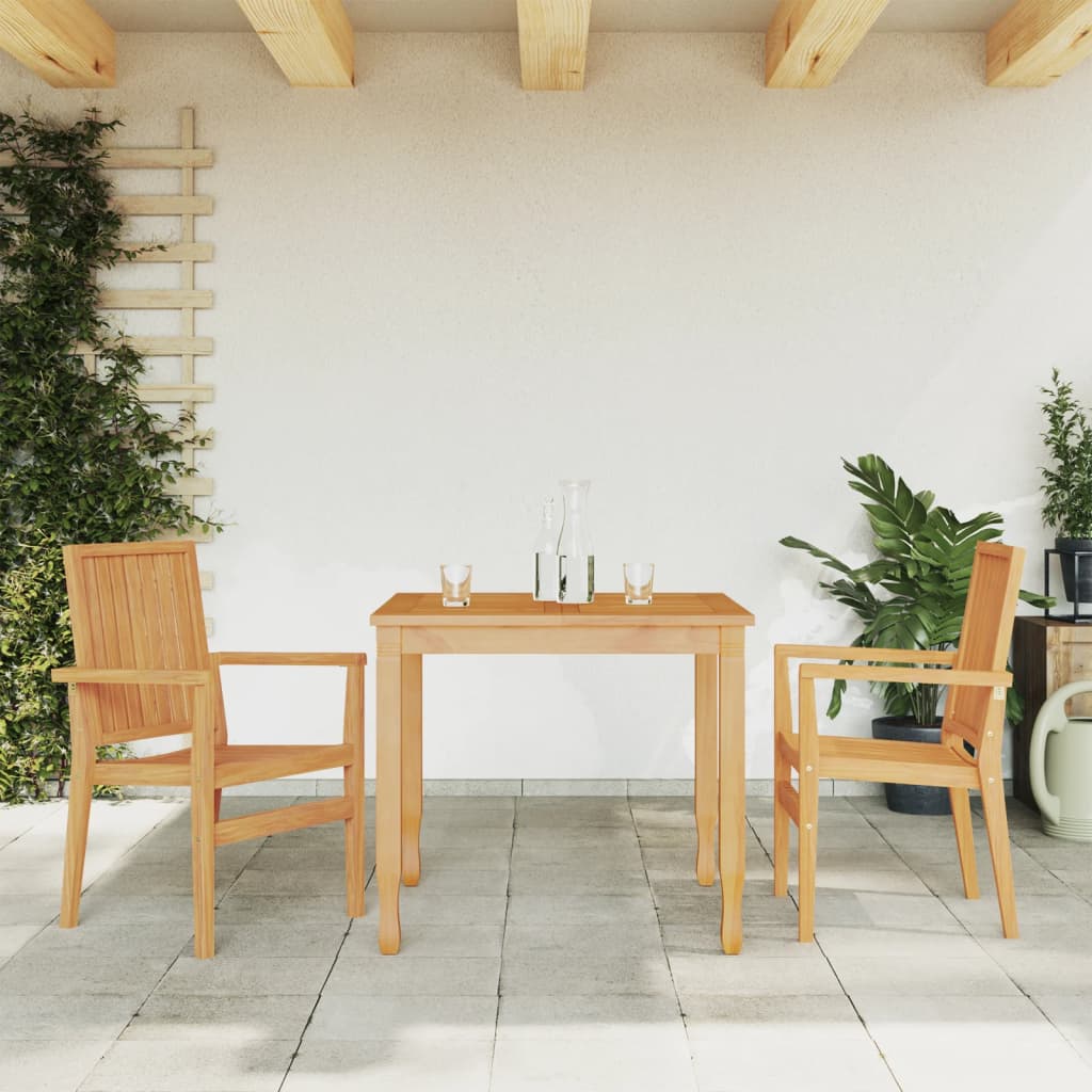 Stablebare hagestoler 2 stk 56,5x57,5x91 cm heltre teak