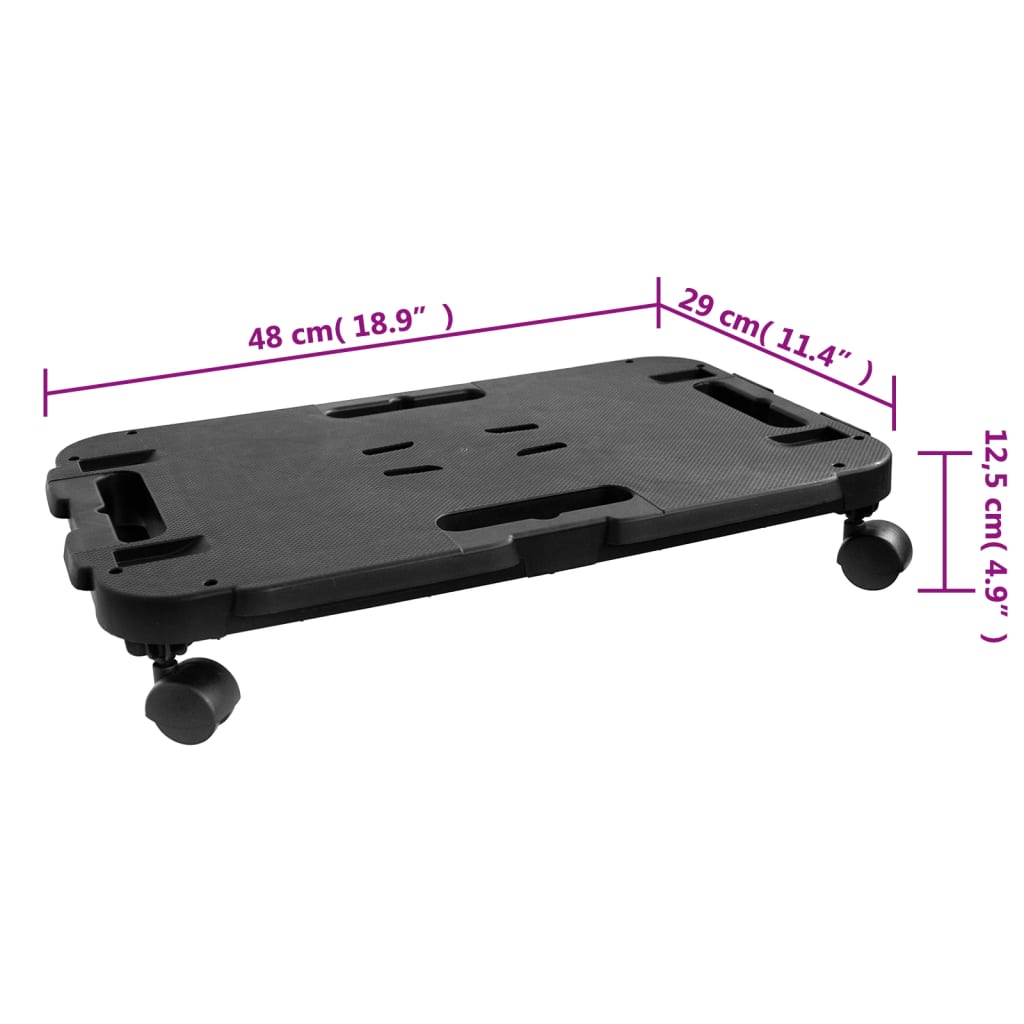 Transportvogn svart polypropylen 200 kg
