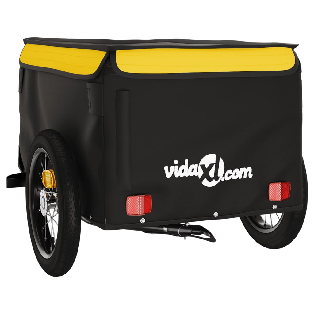 Sykkelvogn svart og gul 30 kg jern vidaXL