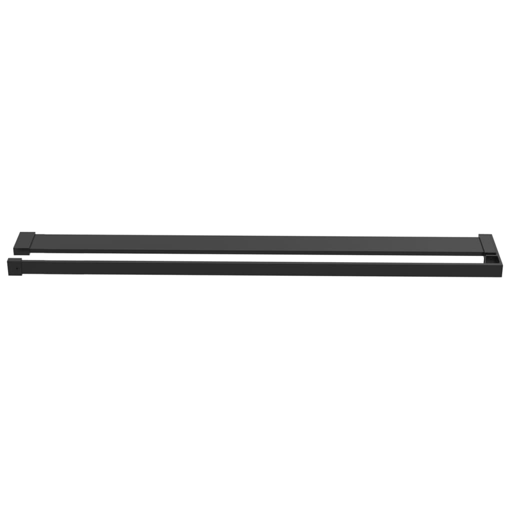 Dusjvegg med hylle svart 80x195 cm ESG-glass og aluminium vidaXL