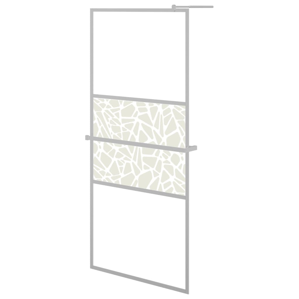 Dusjvegg med hylle krom 80x195 cm ESG-glass og aluminium vidaXL