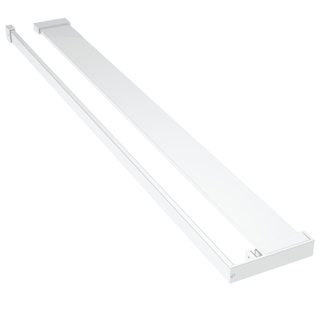 Dusjvegg med hylle krom 90x195 cm ESG-glass og aluminium vidaXL