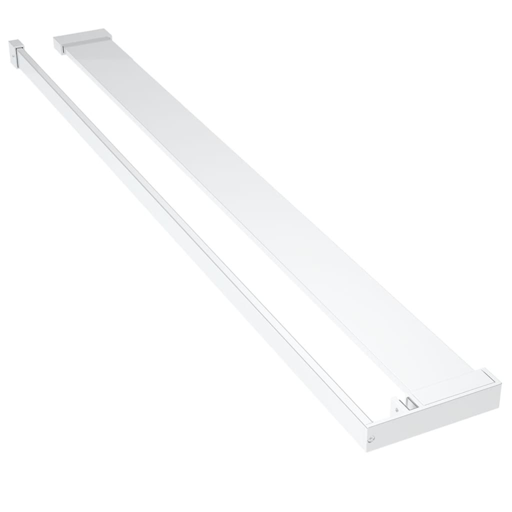 Dusjvegg med hylle krom 90x195 cm ESG-glass og aluminium vidaXL