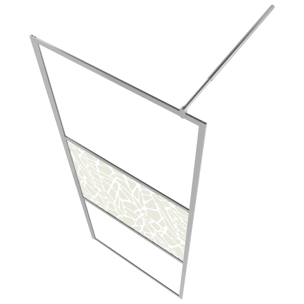 Dusjvegg med hylle krom 100x195 cm ESG-glass og aluminium vidaXL