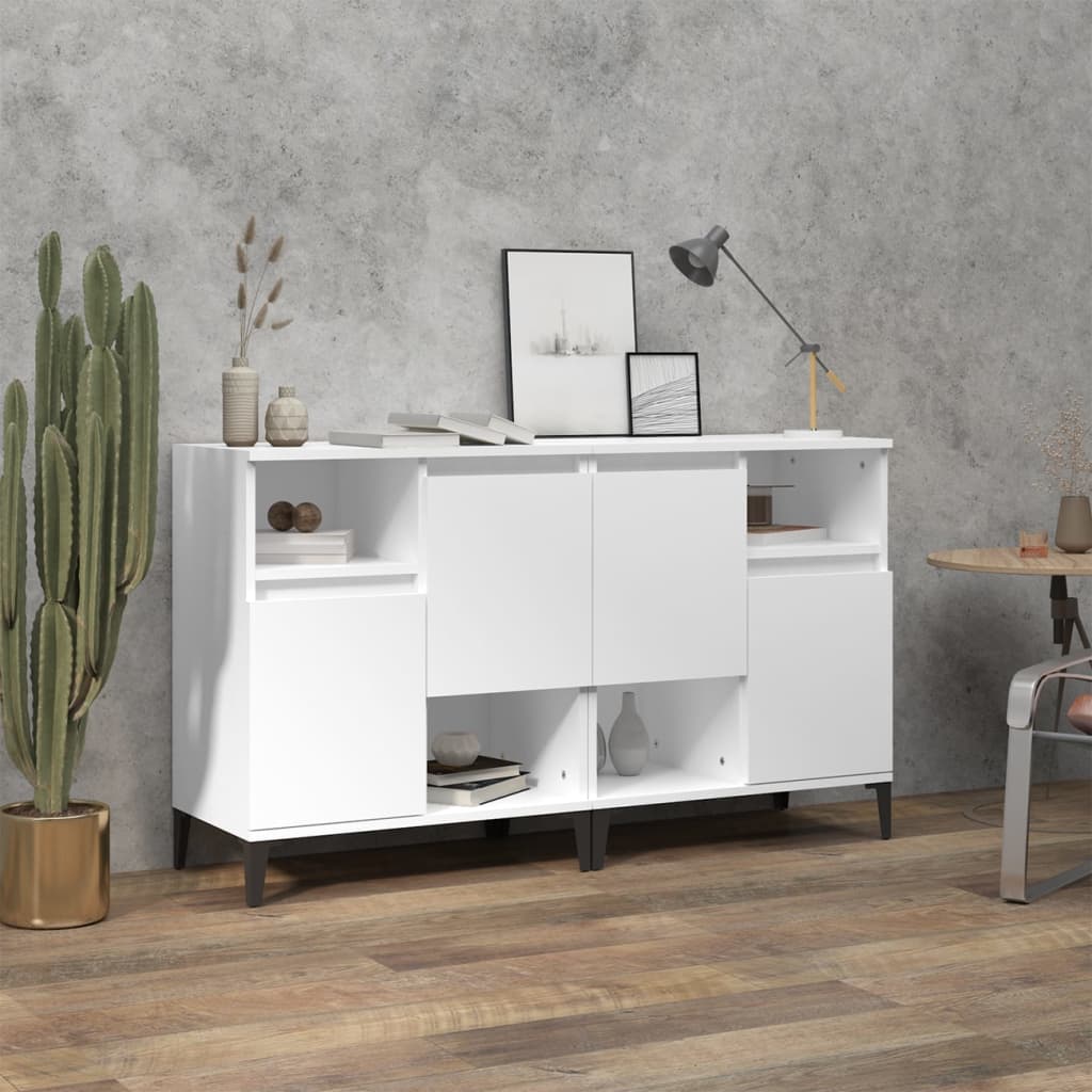 Skjenker 2 stk hvit 60x35x70 cm konstruert tre vidaXL