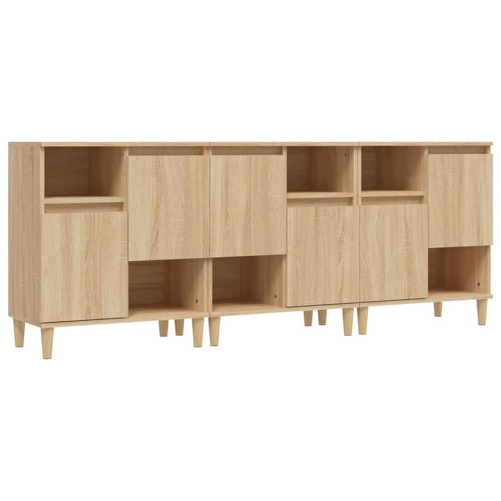 Skjenker 3 stk sonoma eik 60x35x70 cm konstruert tre