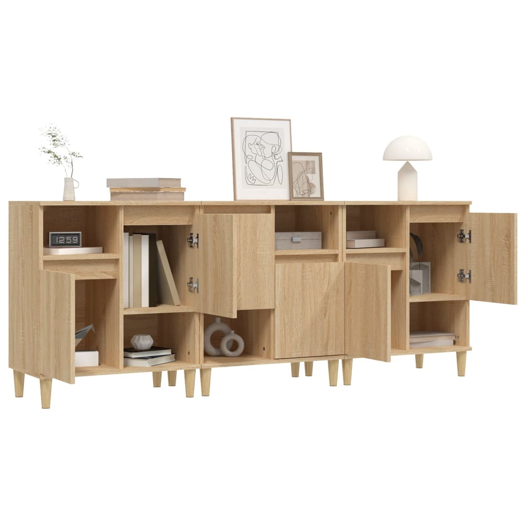 Skjenker 3 stk sonoma eik 60x35x70 cm konstruert tre
