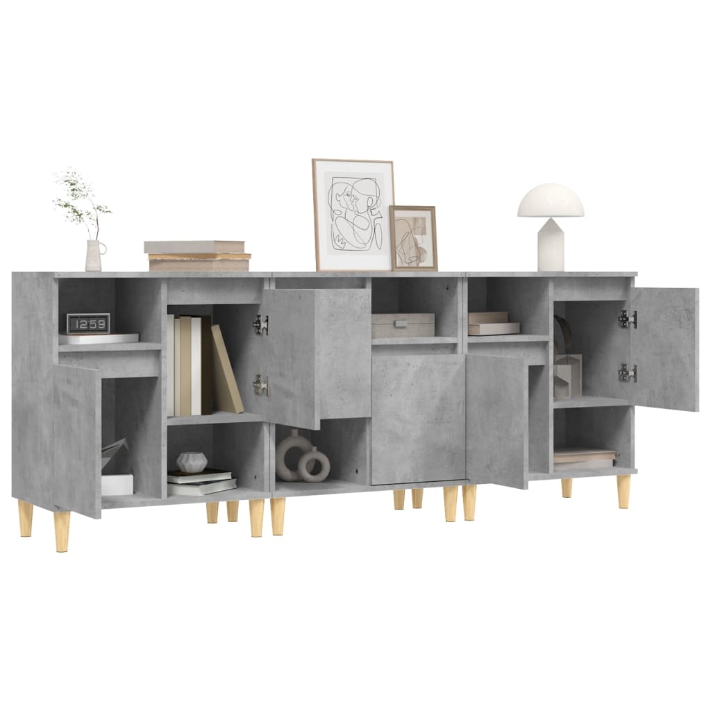 Skjenker 3 stk betonggrå 60x35x70 cm konstruert tre