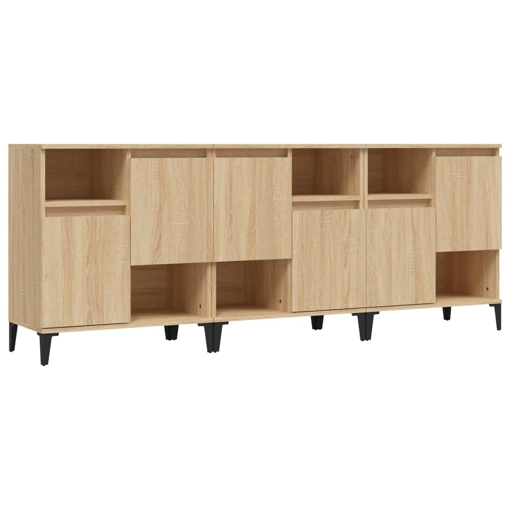 Skjenker 3 stk sonoma eik 60x35x70 cm konstruert tre