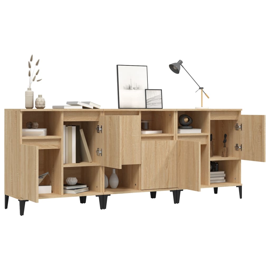 Skjenker 3 stk sonoma eik 60x35x70 cm konstruert tre
