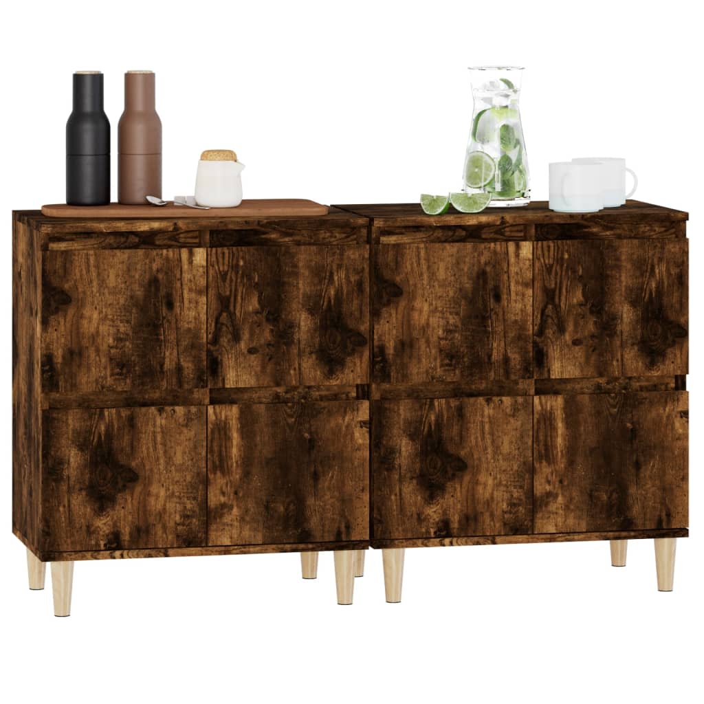 Skjenker 2 stk røkt eik 60x35x70 cm konstruert tre