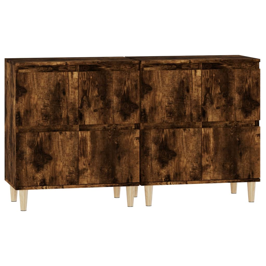 Skjenker 2 stk røkt eik 60x35x70 cm konstruert tre