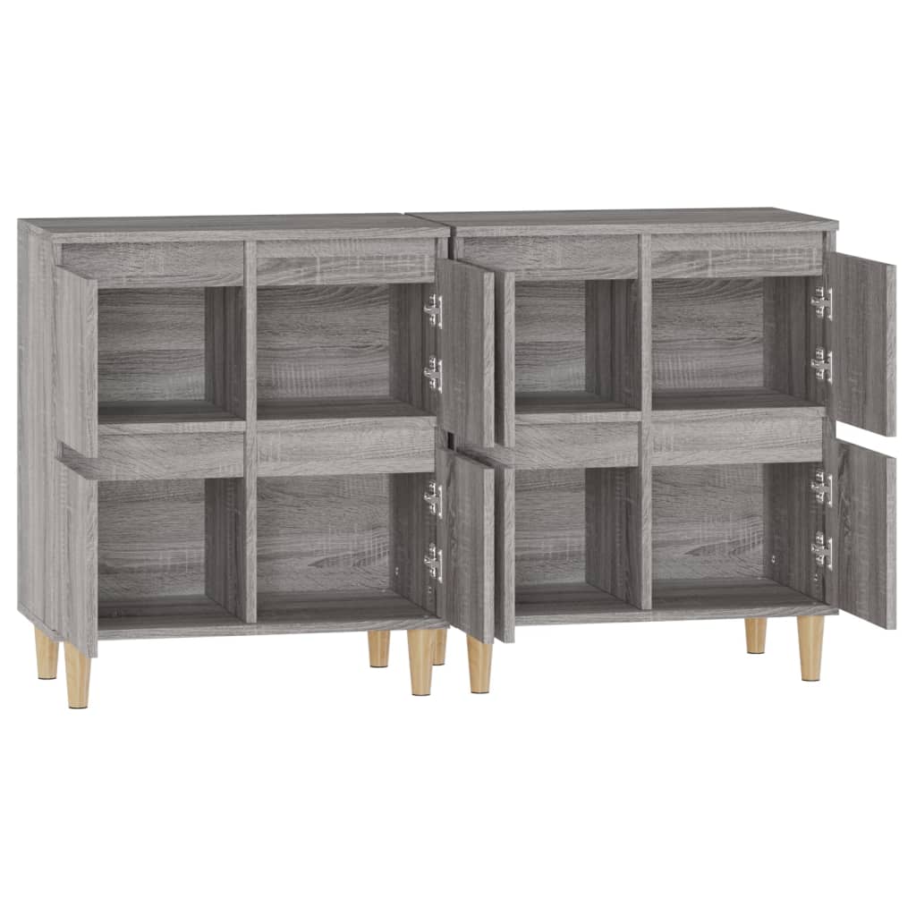 Skjenker 2 stk grå sonoma 60x35x70 cm konstruert tre