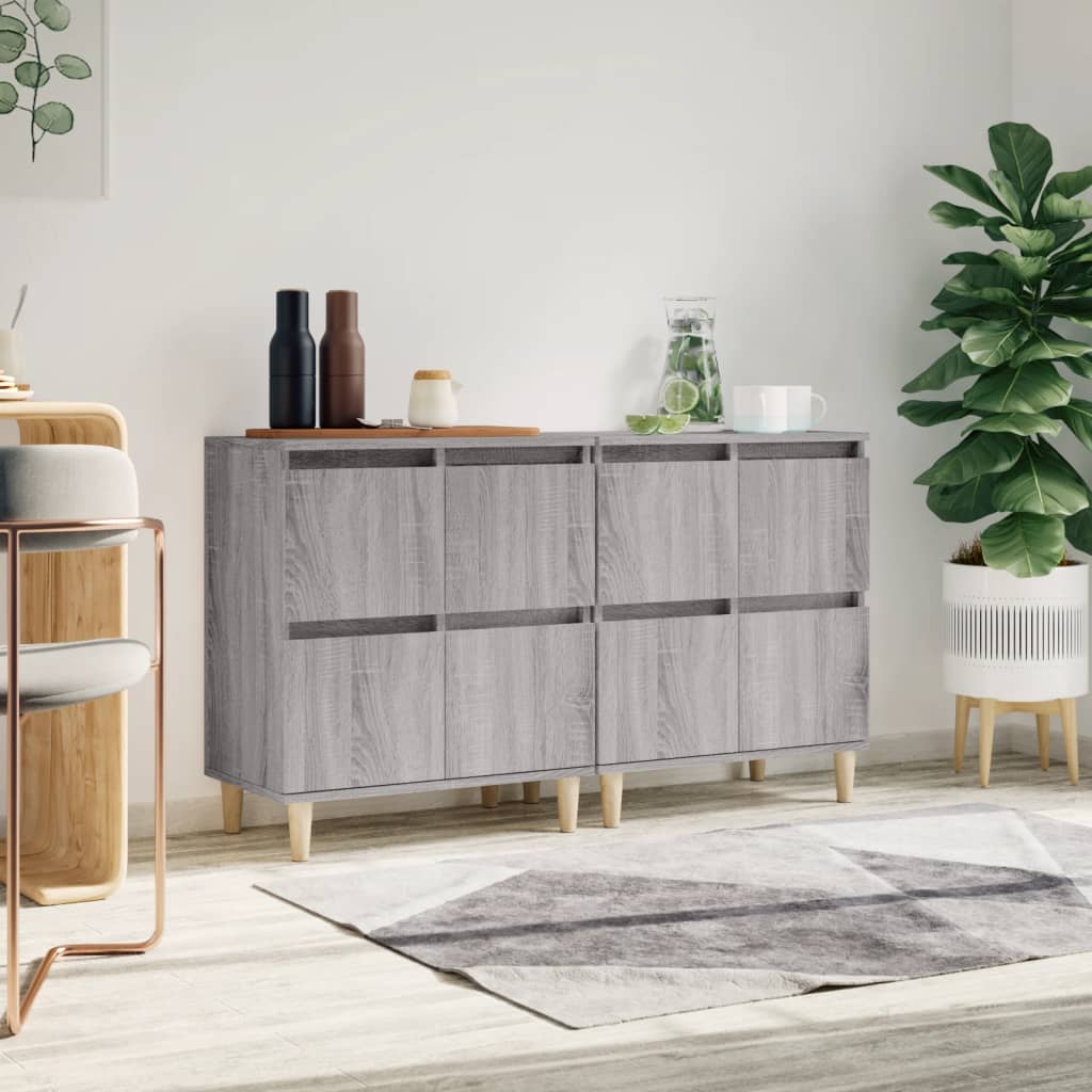 Skjenker 2 stk grå sonoma 60x35x70 cm konstruert tre