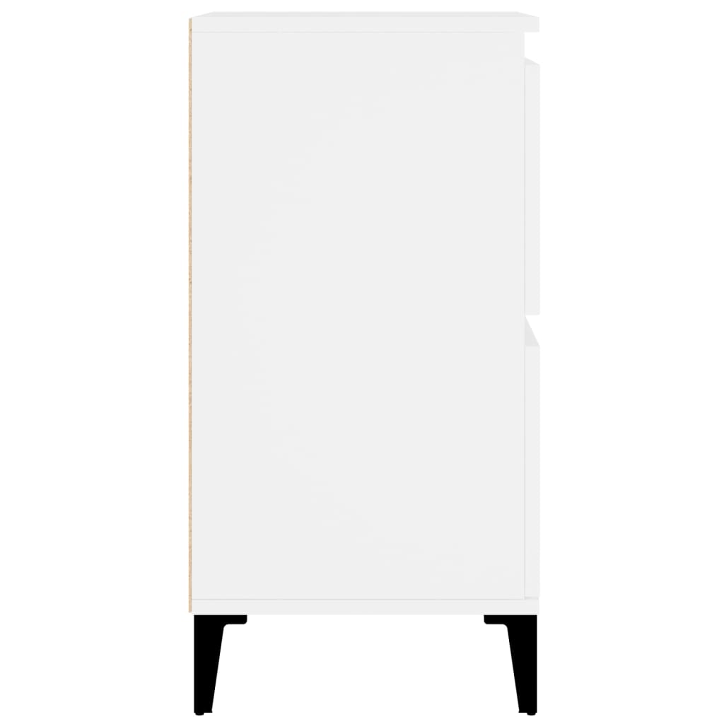 Skjenker 2 stk hvit 60x35x70 cm konstruert tre