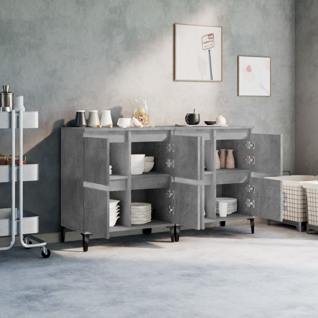 Skjenker 2 stk betonggrå 60x35x70 cm konstruert tre