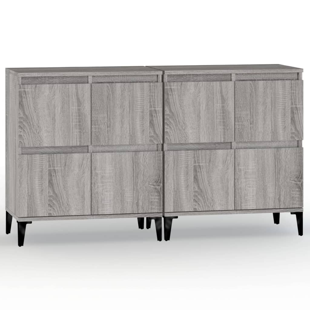 Skjenker 2 stk grå sonoma 60x35x70 cm konstruert tre