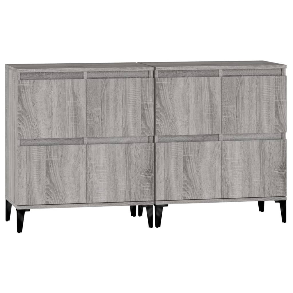 Skjenker 2 stk grå sonoma 60x35x70 cm konstruert tre