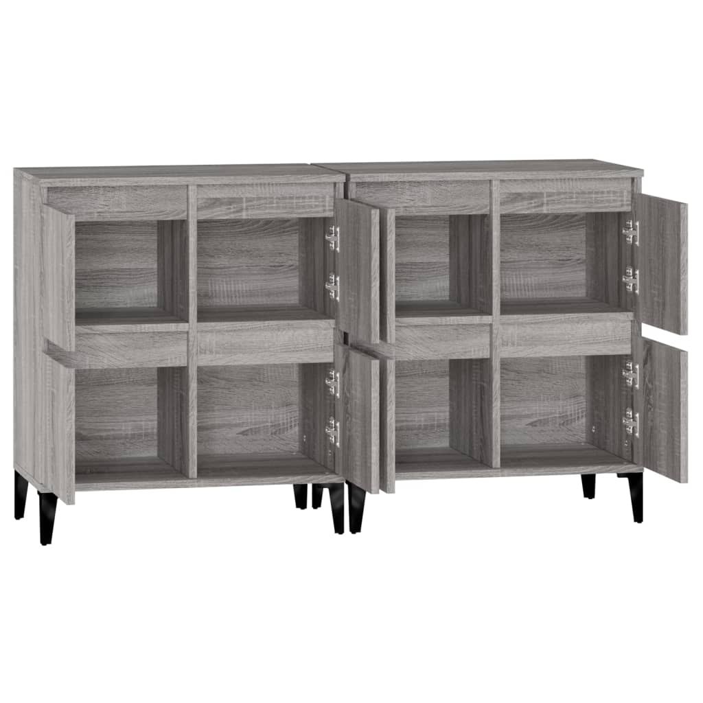 Skjenker 2 stk grå sonoma 60x35x70 cm konstruert tre