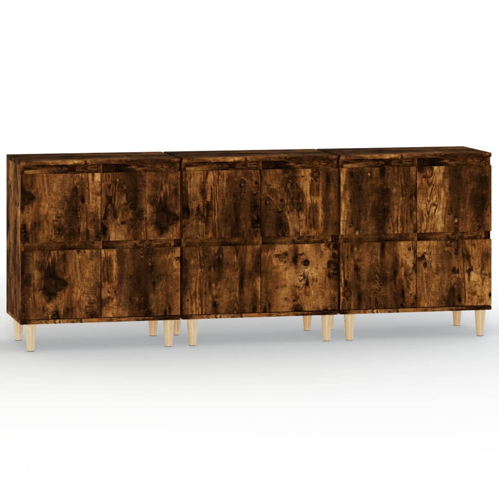 Skjenker 2 stk røkt eik 60x35x70 cm konstruert tre