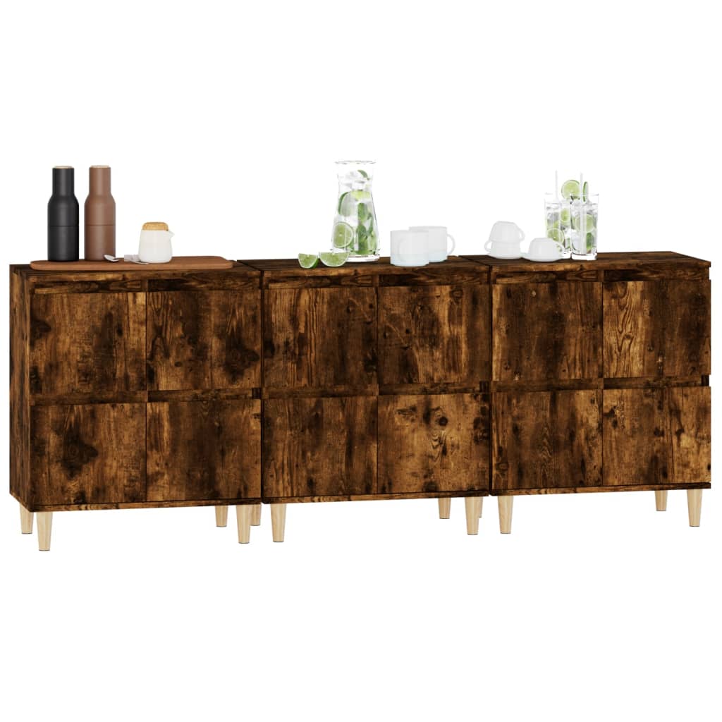 Skjenker 2 stk røkt eik 60x35x70 cm konstruert tre