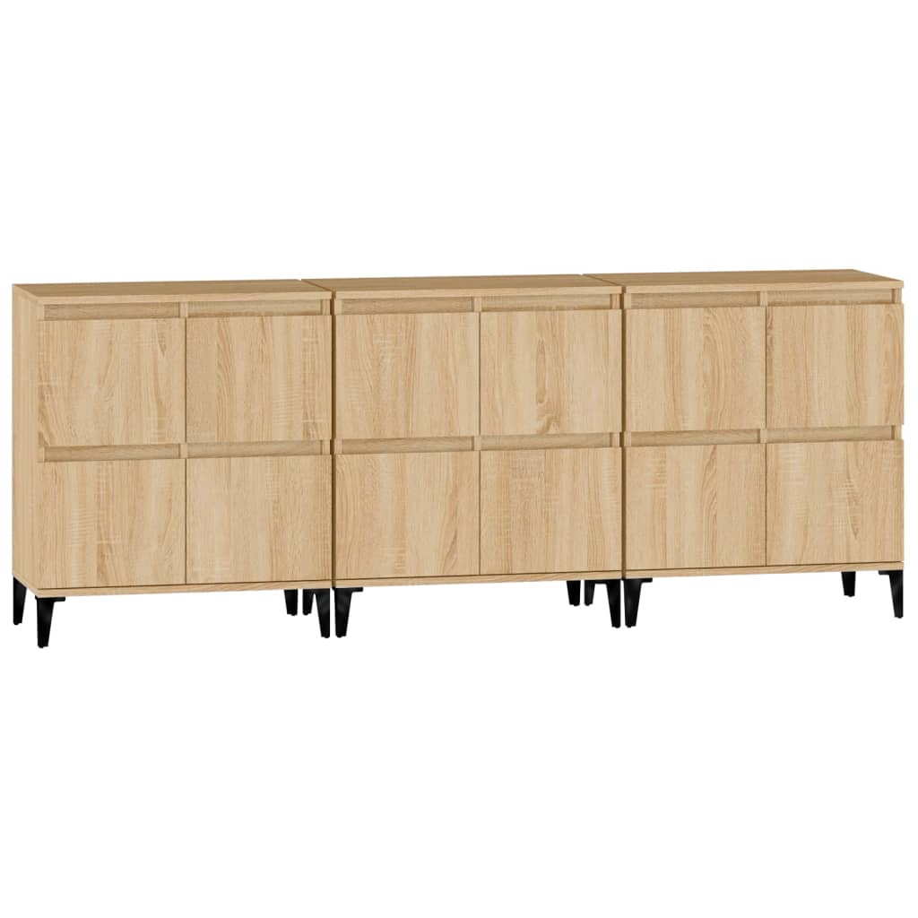 Skjenker 3 stk sonoma eik 60x35x70 cm konstruert tre vidaXL