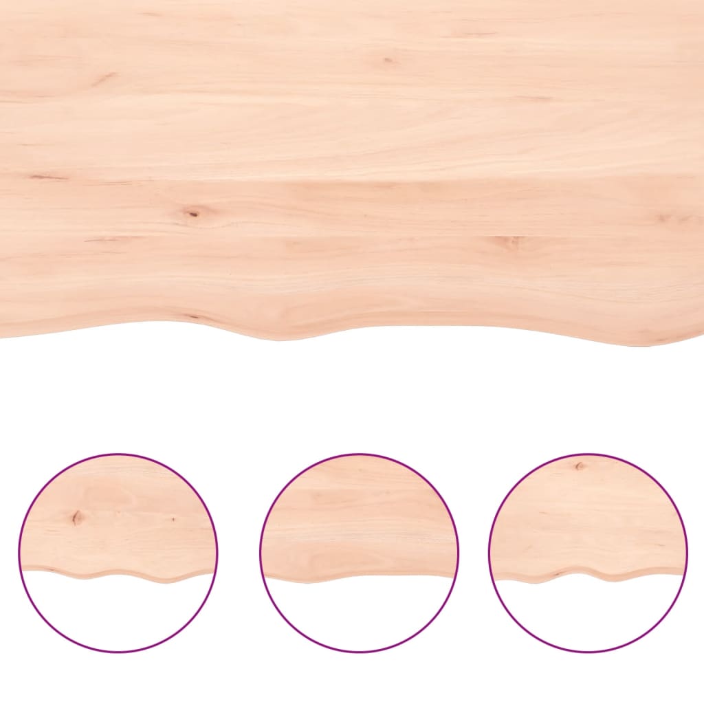 Bordplate 60x60x2 cm ubehandlet heltre eik