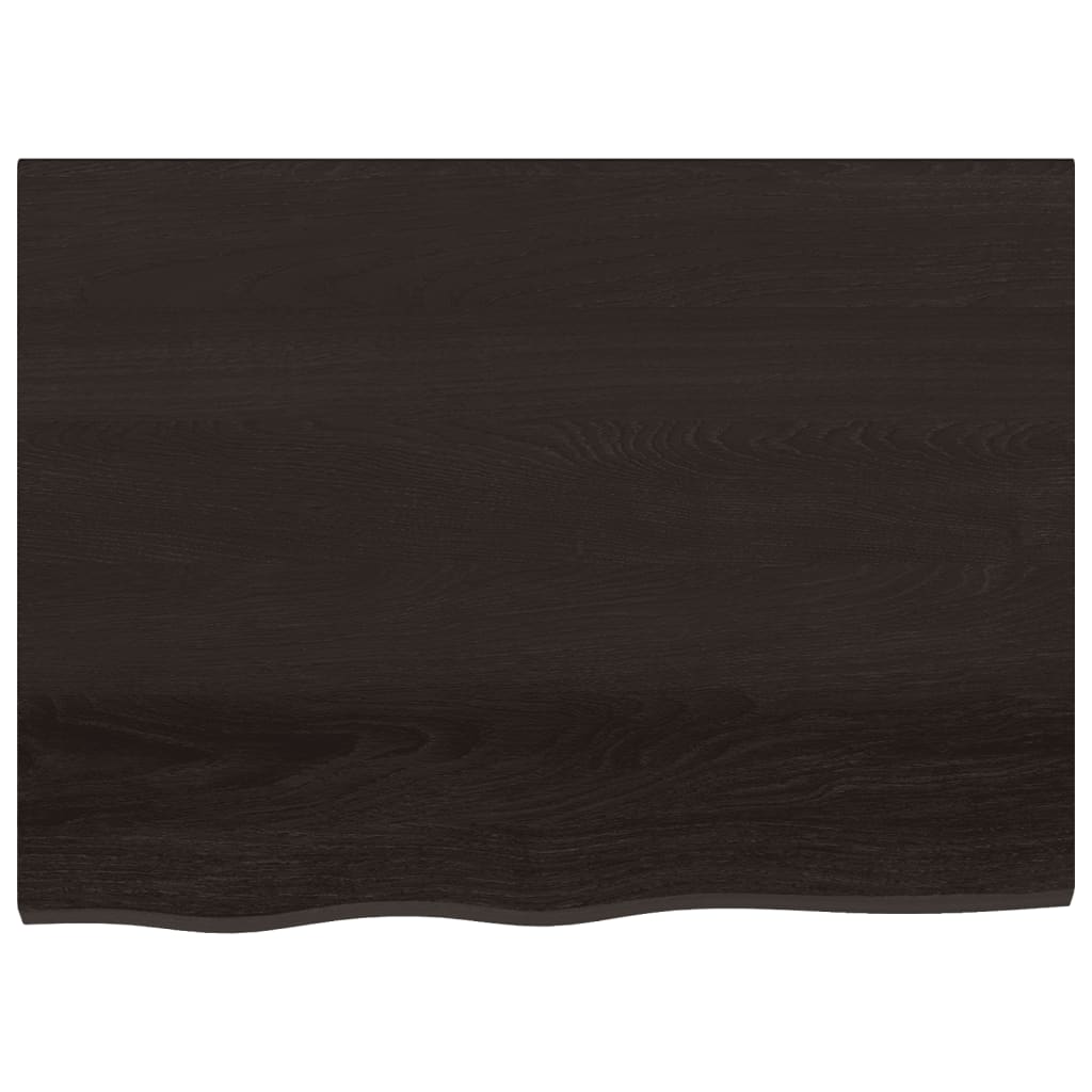 Bordplate mørkebrun 80x60x(2-4) cm behandlet heltre eik