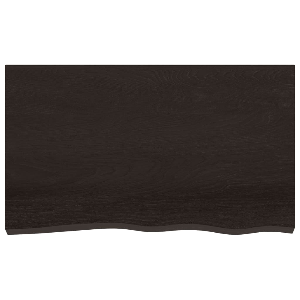 Bordplate mørkebrun 100x60x(2-6) cm behandlet heltre eik