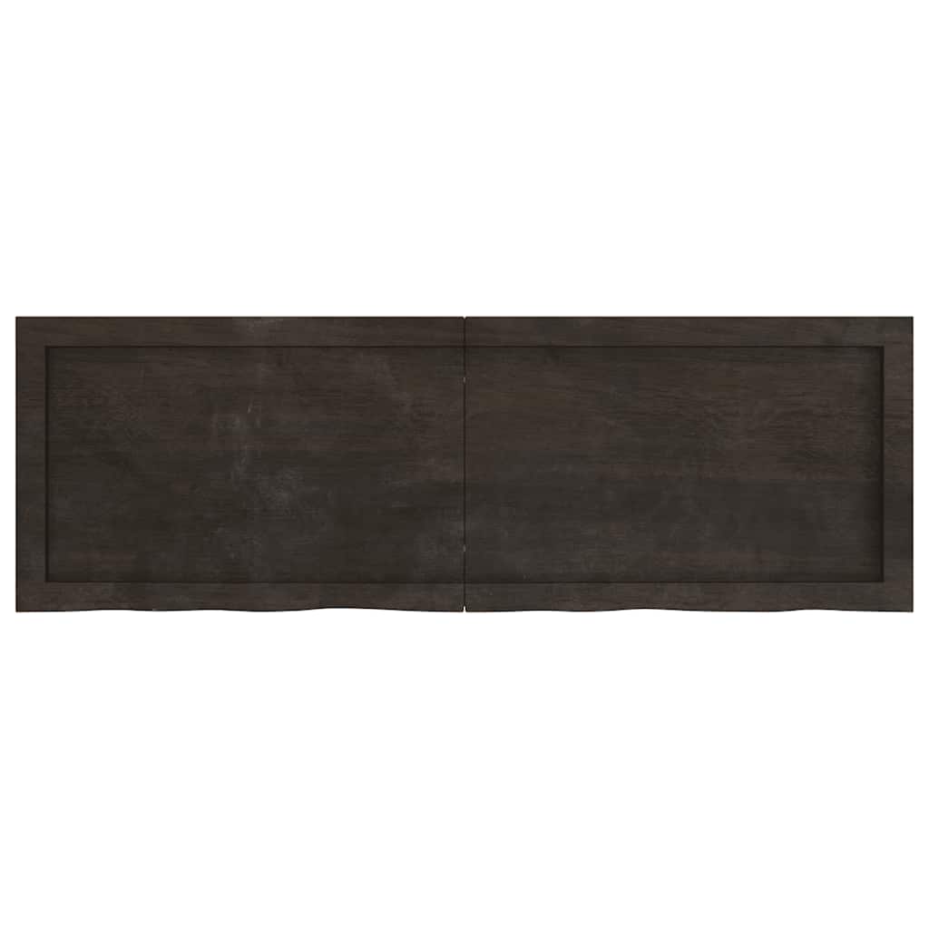 Bordplate mørkebrun 120x40x(2-6) cm behandlet heltre eik