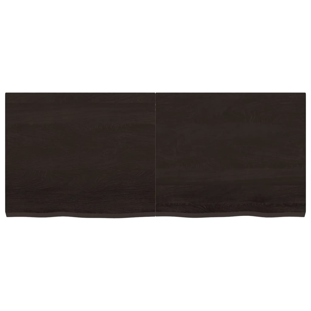 Bordplate mørkebrun 120x50x(2-4) cm behandlet heltre eik