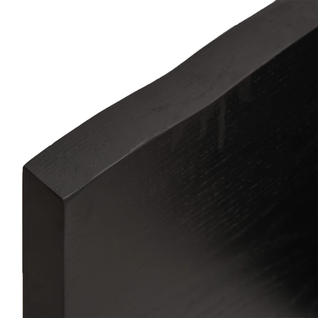 Bordplate mørkebrun 120x60x(2-4) cm behandlet heltre eik