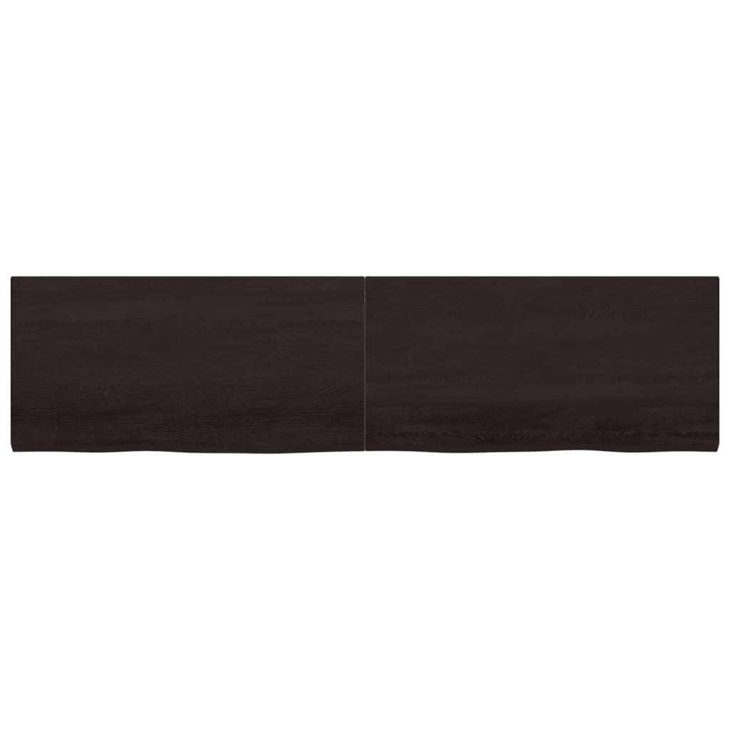 Bordplate mørkebrun 200x50x(2-4) cm behandlet heltre eik