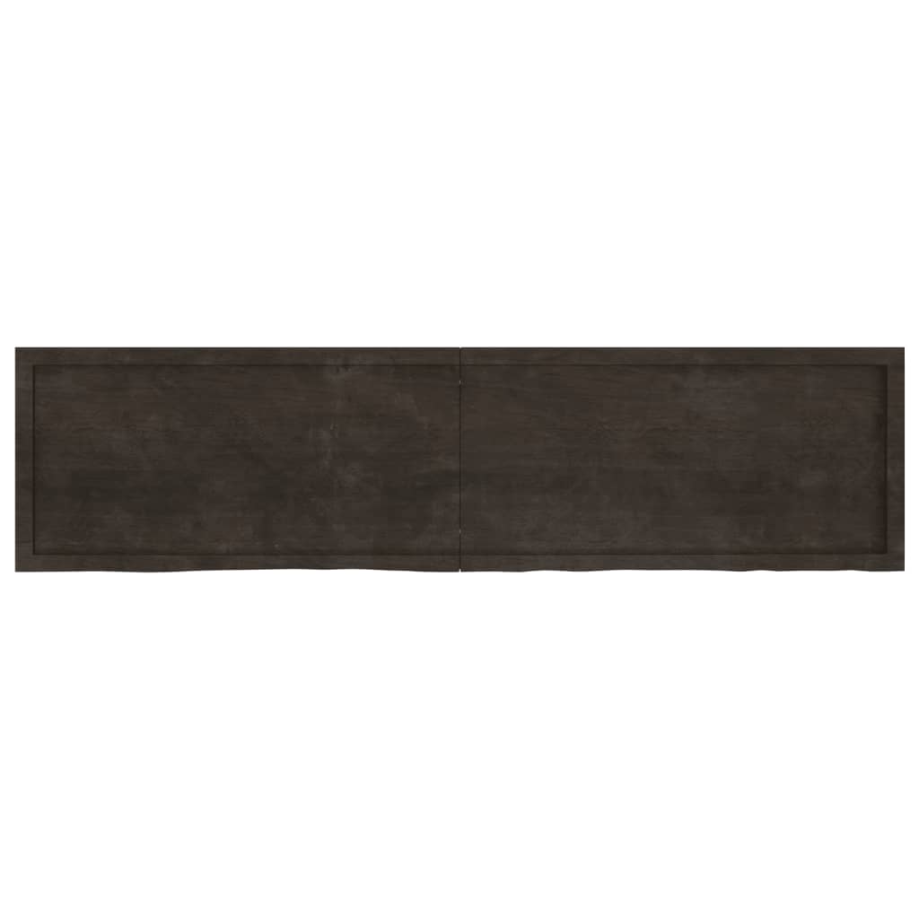 Bordplate mørkebrun 200x50x(2-6) cm behandlet heltre eik