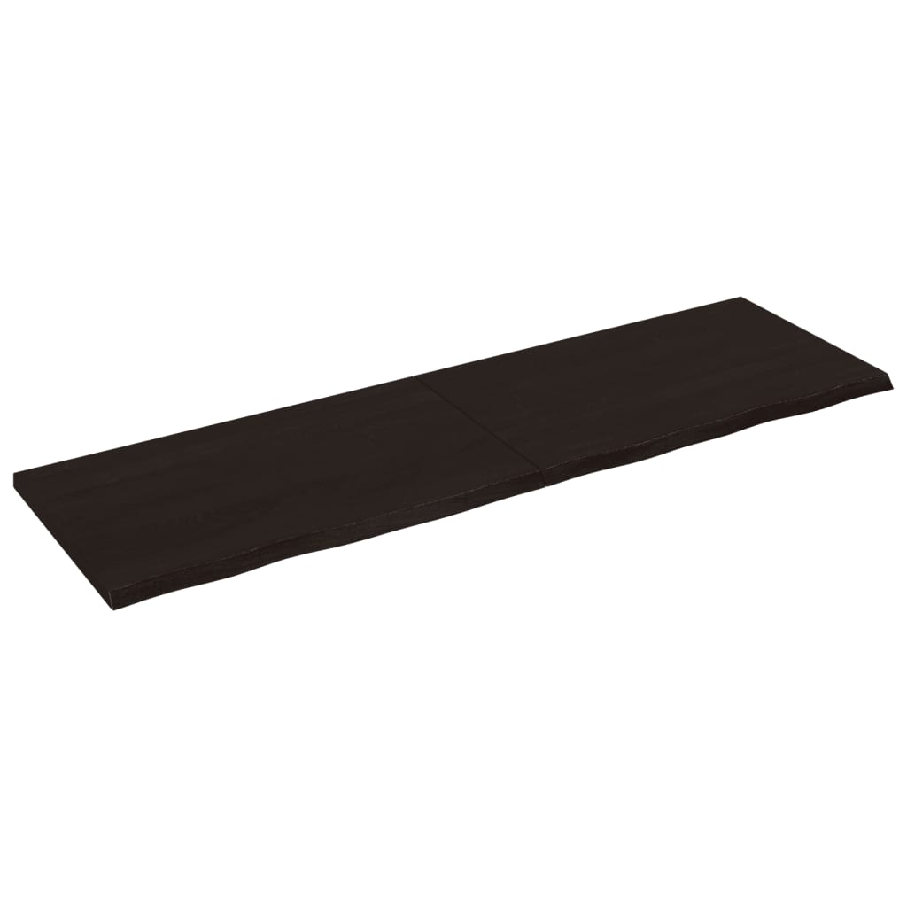 Bordplate mørkebrun 200x60x(2-4) cm behandlet heltre eik