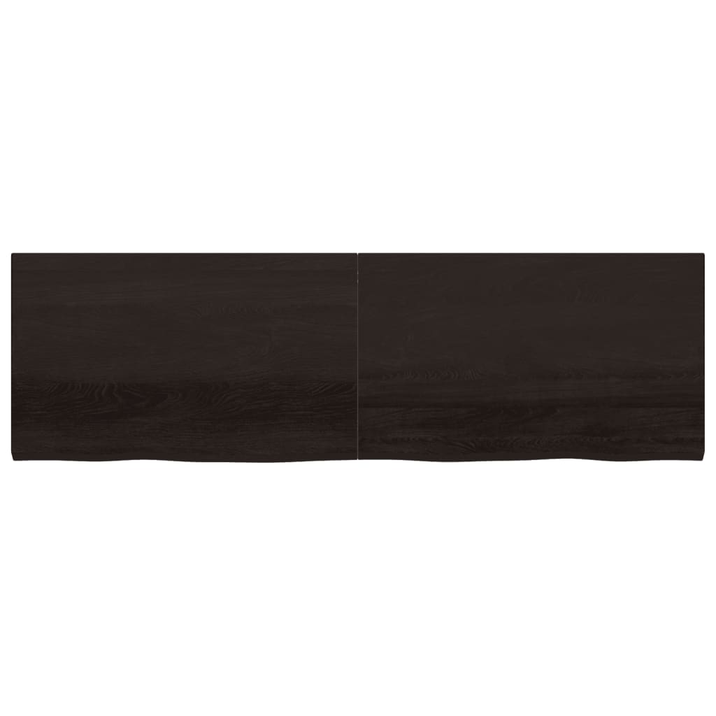 Bordplate mørkebrun 200x60x(2-4) cm behandlet heltre eik