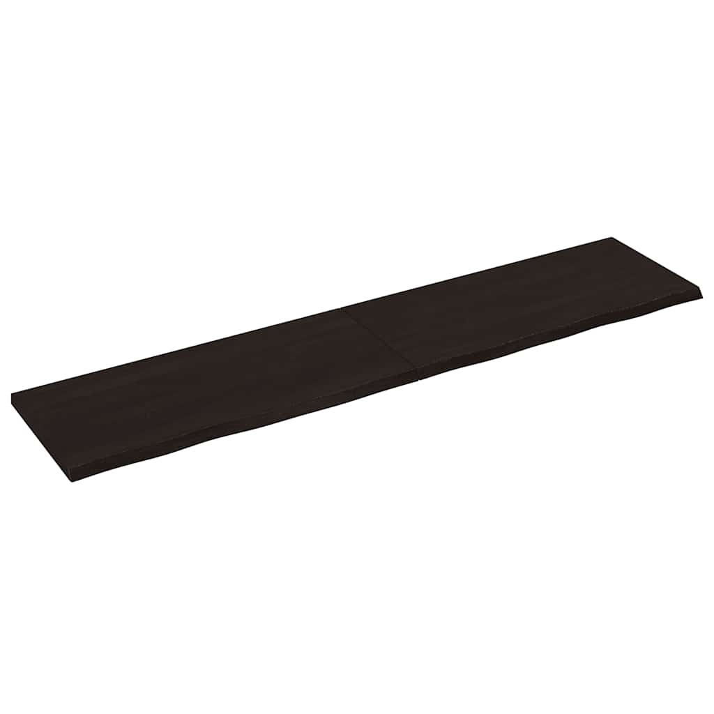 Bordplate mørkebrun 220x50x(2-4) cm behandlet heltre eik