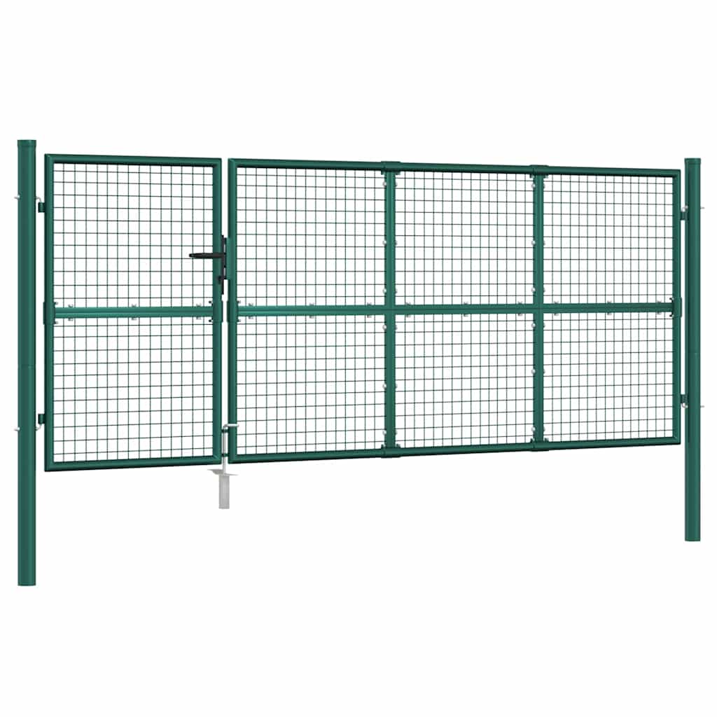 Hageport med netting grønn 350x125 cm galvanisert stål
