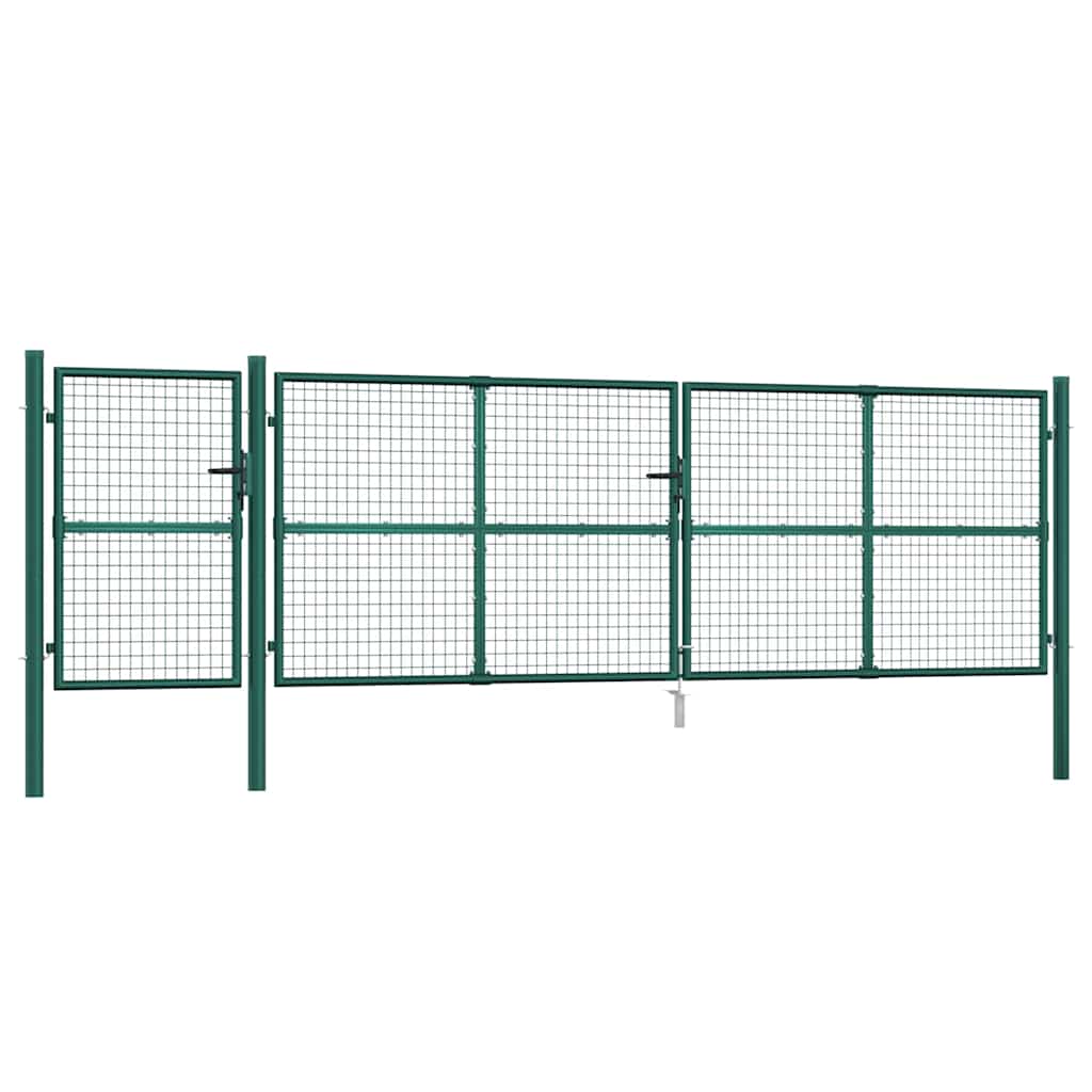 Hageport med netting grønn 500x125 cm galvanisert stål