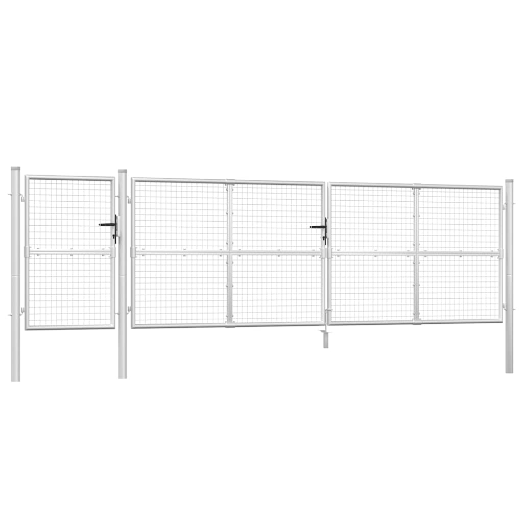 Hageport av netting sølvfarget 500x125 cm galvanisert stål vidaXL