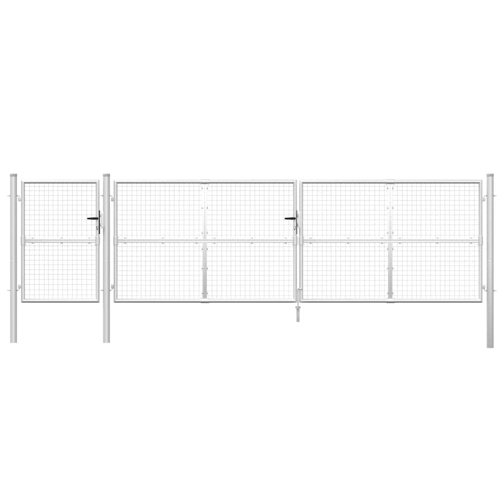 Hageport av netting sølvfarget 500x125 cm galvanisert stål vidaXL