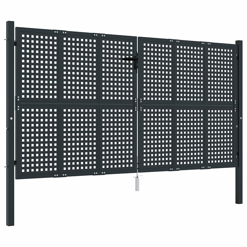 Hageport antrasitt 300x125 cm stål vidaXL
